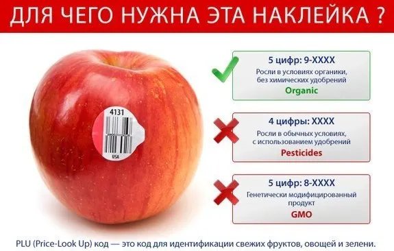 Наклейки на овощах и фруктах - для чего они?